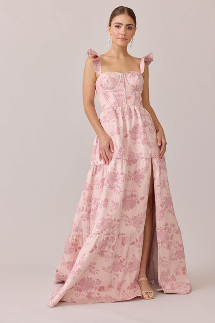 Violet Luxe Jacquard Dress | Made To Order | Pink