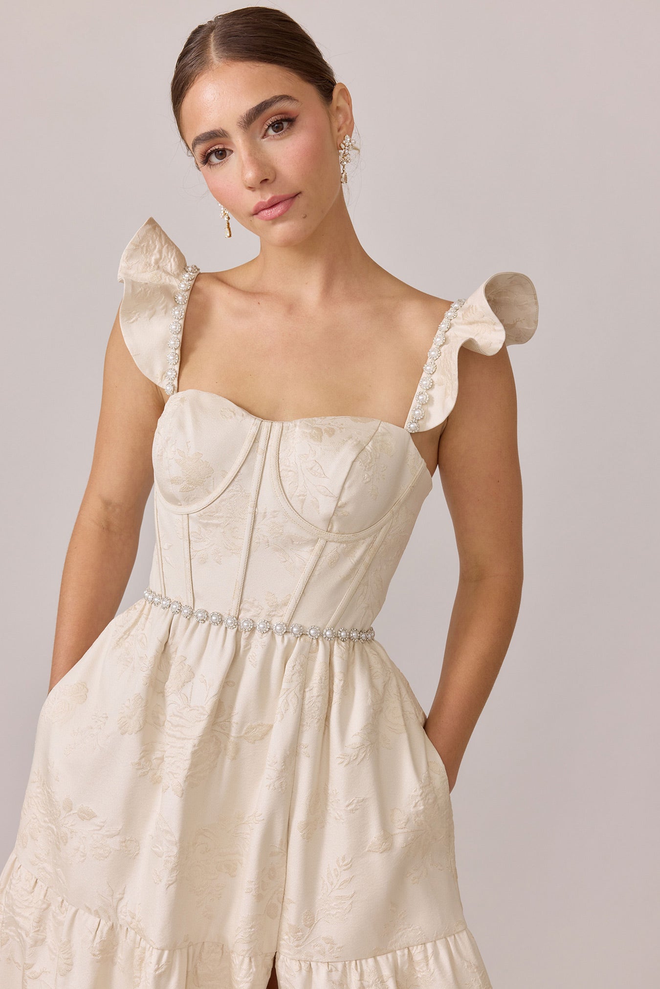 Violet Luxe Jacquard Dress