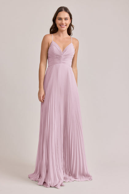 Vivian Chiffon Pleated Dress | Made To Order | Baby Pink