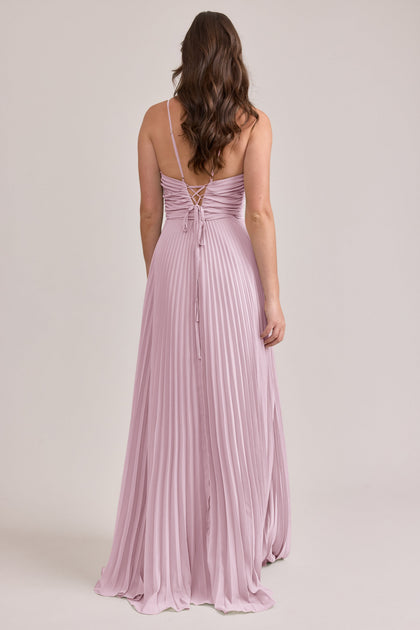 Vivian Chiffon Pleated Dress | Made To Order | Baby Pink