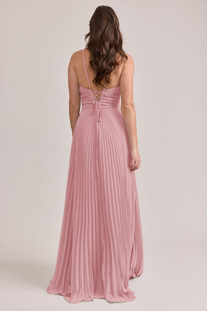 Vivian Chiffon Pleated Dress | Made To Order | Blushing Bride