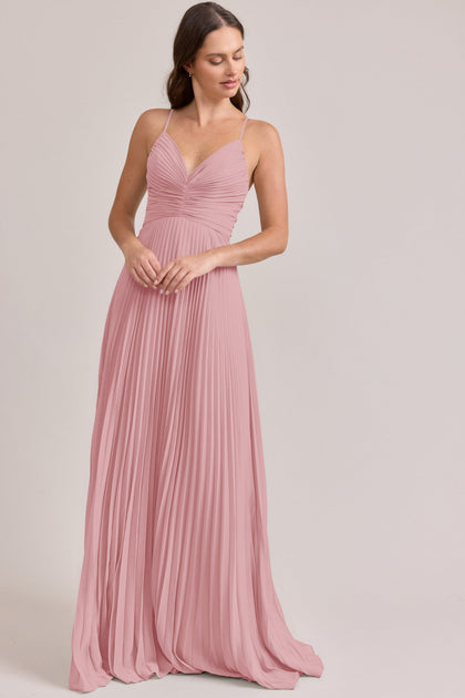 Vivian Chiffon Pleated Dress | Made To Order | Blushing Bride