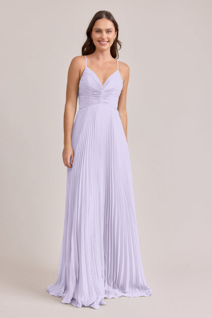 Vivian Chiffon Pleated Dress | Made To Order | Light Lavender