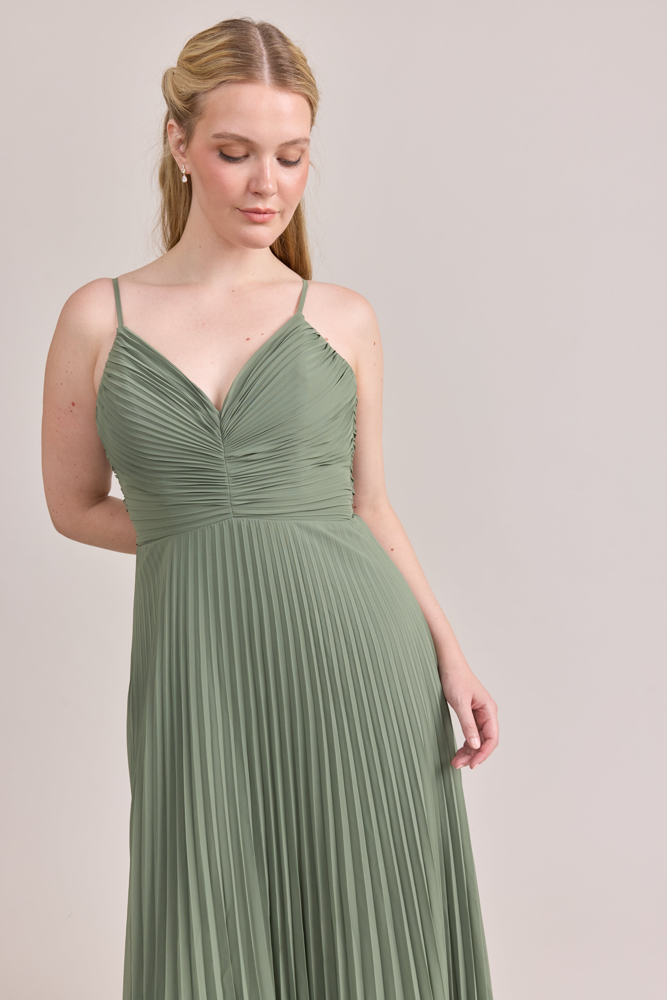 Vivian Chiffon Pleated Dress | Made To Order Blush Pink Vivian Chiffon Pleated Dress | Made To Order Blush Pink