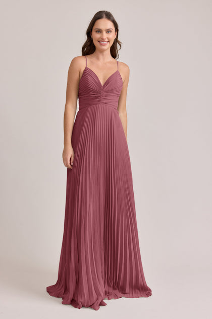Vivian Chiffon Pleated Dress | Made To Order | Rosewood