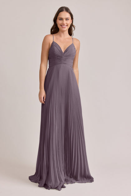 Vivian Chiffon Pleated Dress | Made To Order | Wisteria