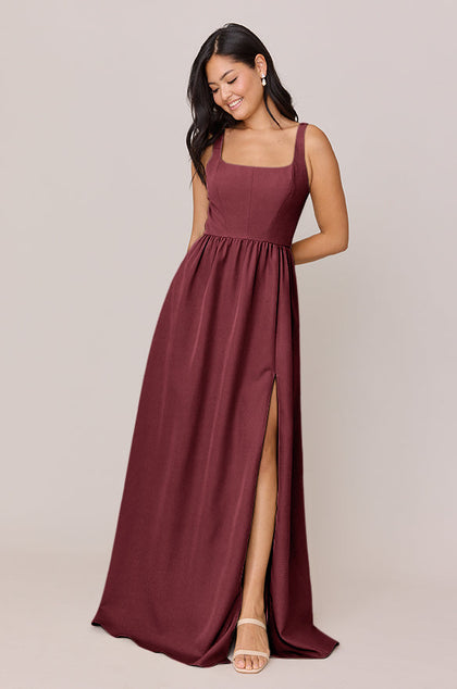 Whitney Crepe Dress | Made To Order | Cabernet