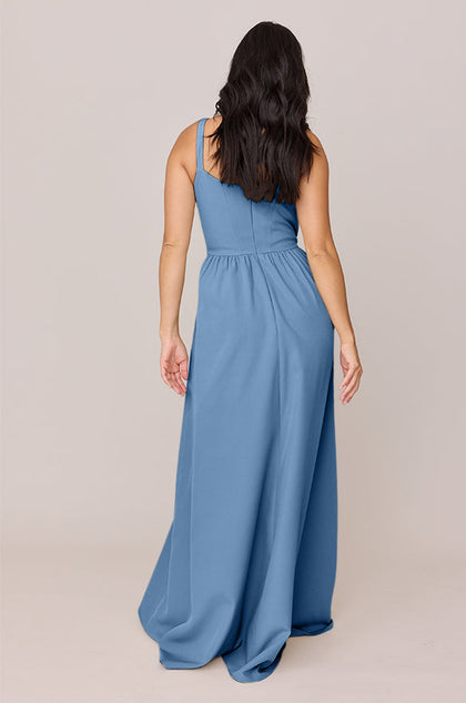 Whitney Crepe Dress | Made To Order | Dusty Blue