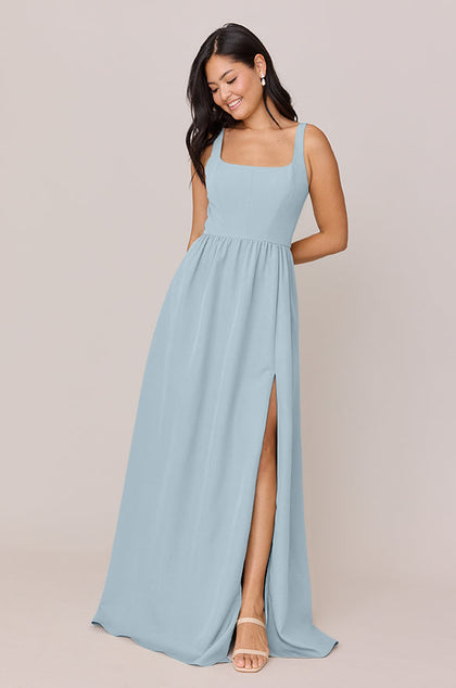 Whitney Crepe Dress | Made To Order | Light Blue