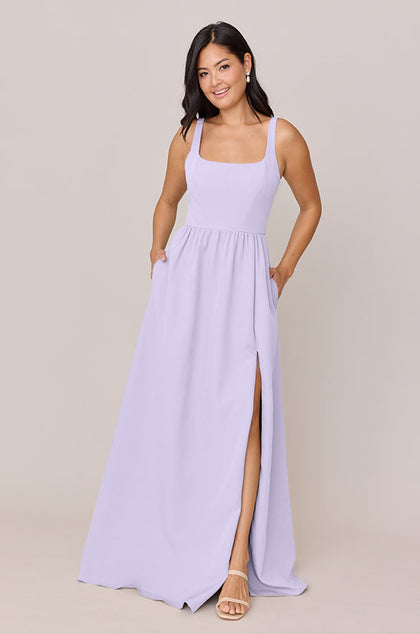 Whitney Crepe Dress | Made To Order | Light Lavender