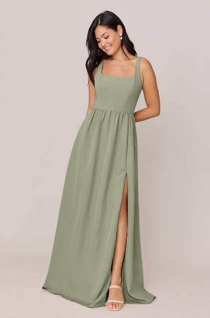 Whitney Crepe Dress | Made To Order | Moss