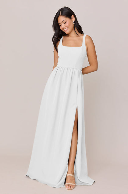Whitney Crepe Dress | Made To Order | White Pearl