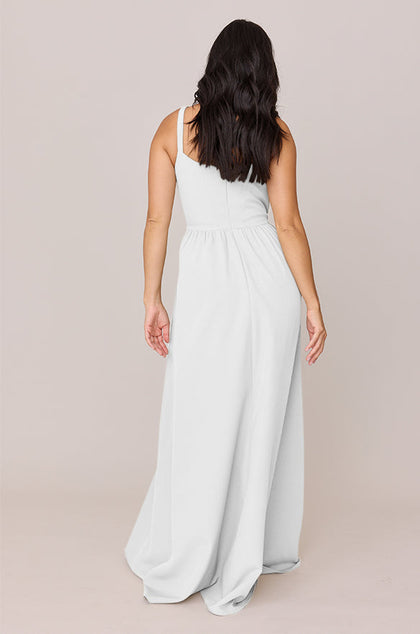 Whitney Crepe Dress | Made To Order | White Pearl