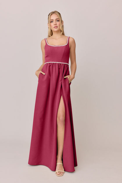 Whitney Luxe Crepe Dress | Made To Order | Berry