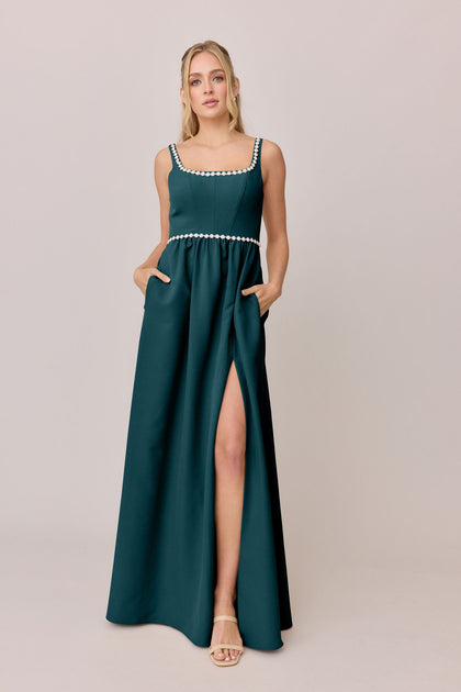 Whitney Luxe Crepe Dress | Made To Order | Classic Emerald