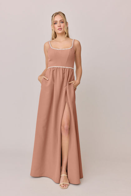 Whitney Luxe Crepe Dress | Made To Order | Desert Rose