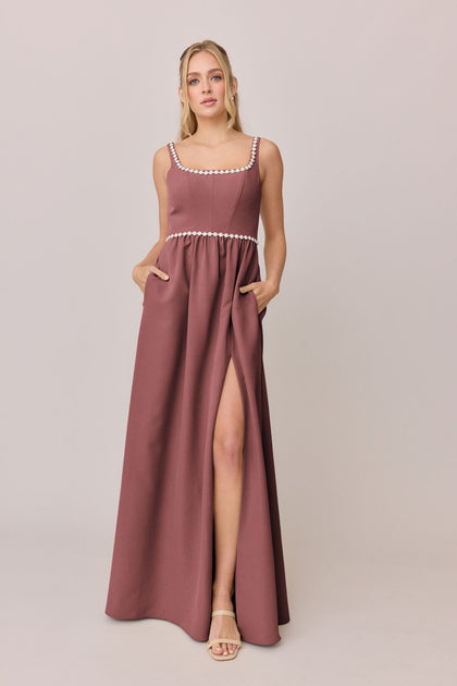 Whitney Luxe Crepe Dress | Made To Order | Dusty Rose
