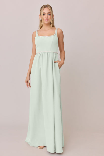 Whitney Luxe Crepe Dress | Made To Order | Pistachio