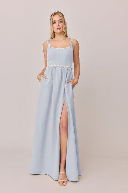 Whitney Luxe Crepe Dress | Made To Order | Sky Blue