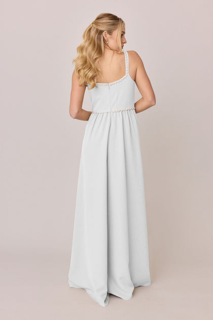 Whitney Luxe Crepe Dress | Made To Order | White Pearl