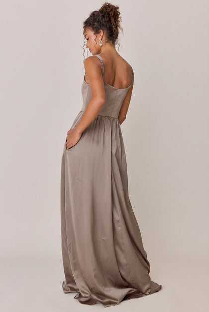 Whitney Satin Dress | Made To Order | Truffle