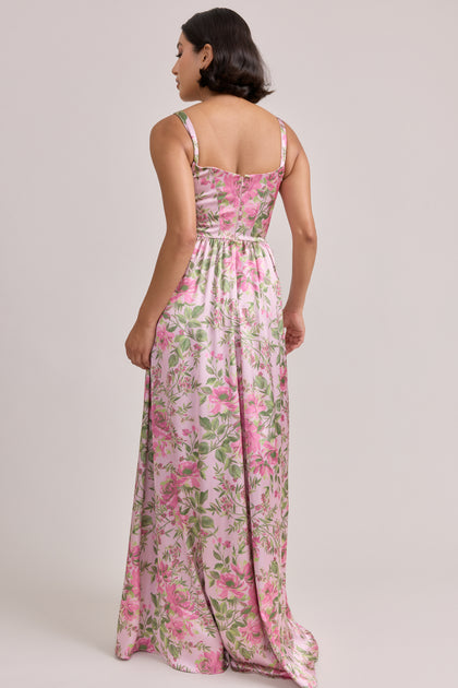 Model: Clarissa; Size: 6; Color: Perfect Pink Meadow Blooms
