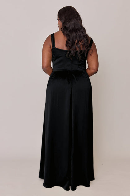 Whitney Satin Dress | Made To Order | Black