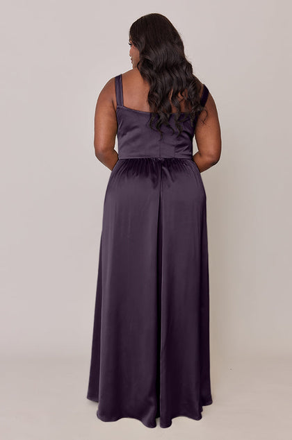 Whitney Satin Dress | Made To Order | Eggplant