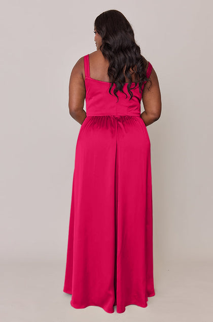 Whitney Satin Dress | Made To Order | Hot Pink