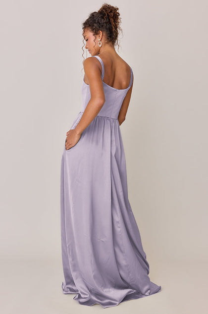 Whitney Satin Dress | Made To Order | Light Lavender