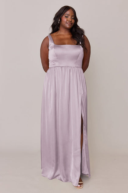 Whitney Satin Dress | Made To Order | Lilac
