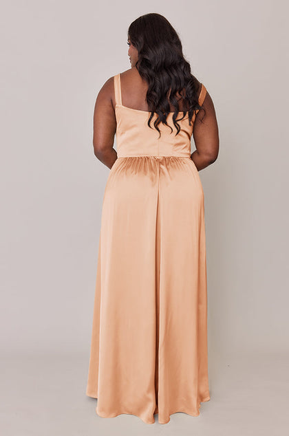 Whitney Satin Dress | Made To Order | Peach