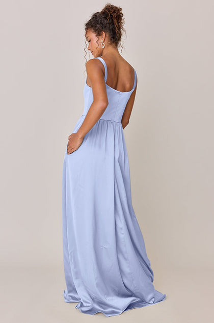 Whitney Satin Dress | Made To Order | Periwinkle
