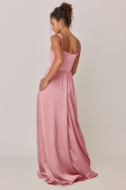 Whitney Satin Dress | Made To Order | Rosette