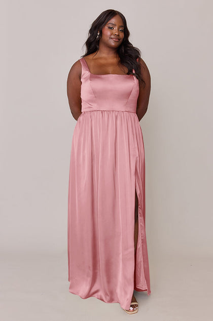 Whitney Satin Dress | Made To Order | Rosette