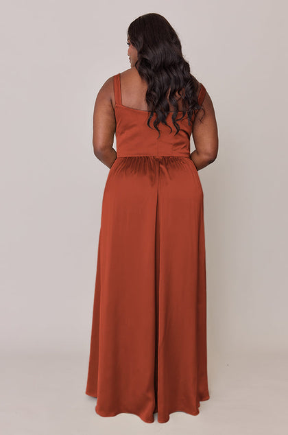 Whitney Satin Dress | Made To Order | Rust