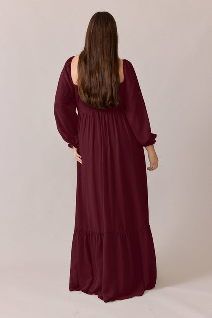 Willa Chiffon Dress | Made To Order | Cabernet