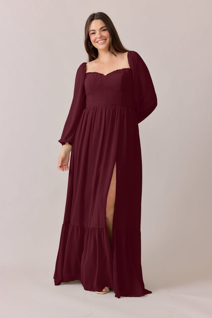 Willa Chiffon Dress | Made To Order | Cabernet