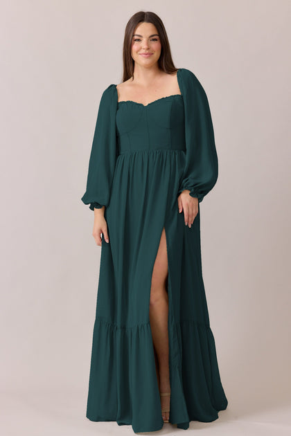 Willa Chiffon Dress | Made To Order | Classic Emerald