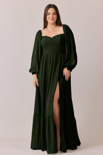 Willa Chiffon Dress | Made To Order | Deep Olive
