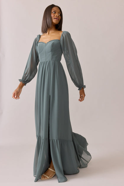 Willa Chiffon Dress | Made To Order | Eucalyptus