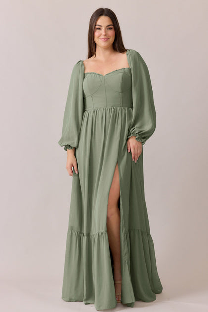 Willa Chiffon Dress | Made To Order | Moss