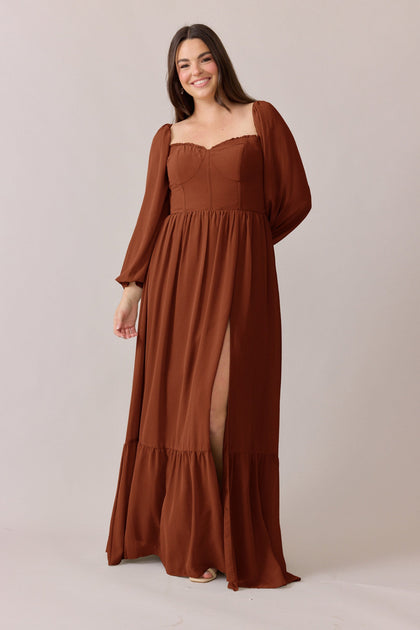 Willa Chiffon Dress | Made To Order | Rust