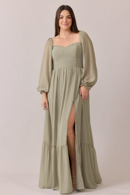 Willa Chiffon Dress | Made To Order | Sage