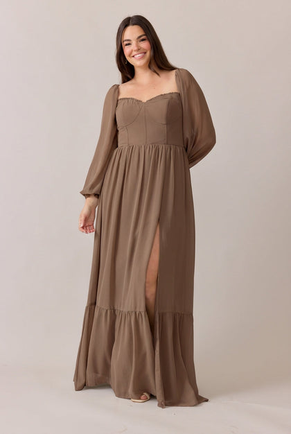 Willa Chiffon Dress | Made To Order | Truffle