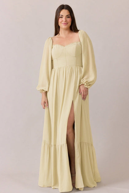 Willa Chiffon Dress | Made To Order | Pale Yellow