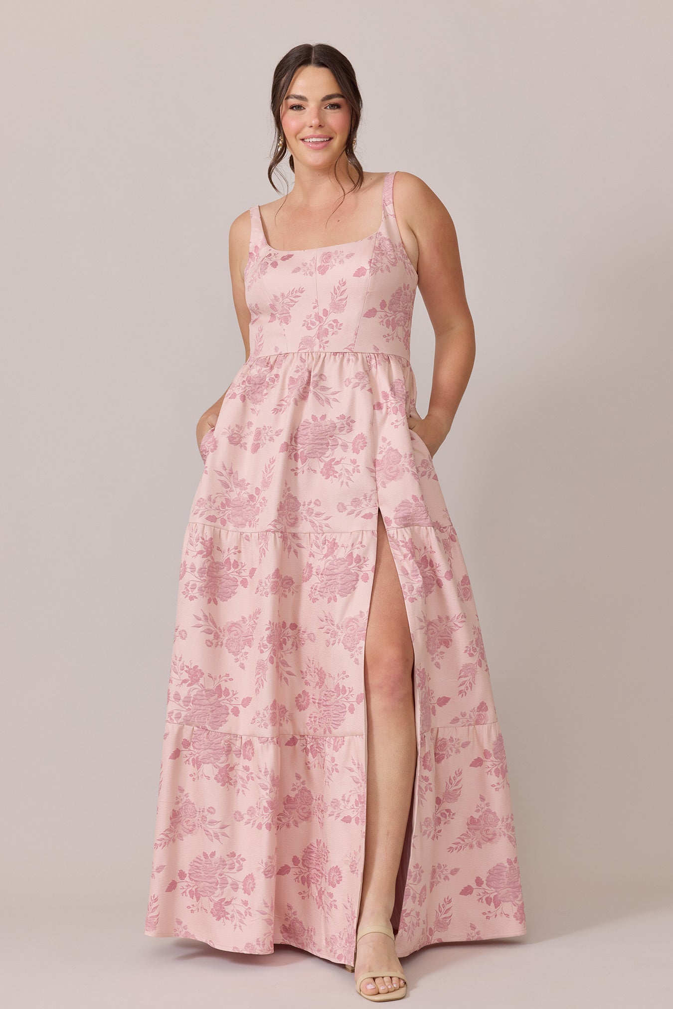 Winslet Jacquard Dress | Pink