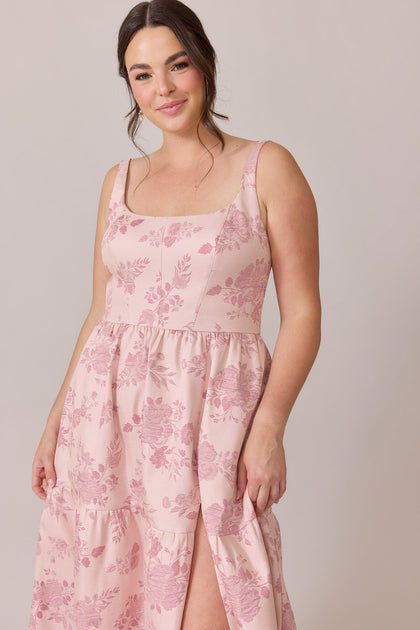 Winslet Jacquard Dress | Made To Order | Pink