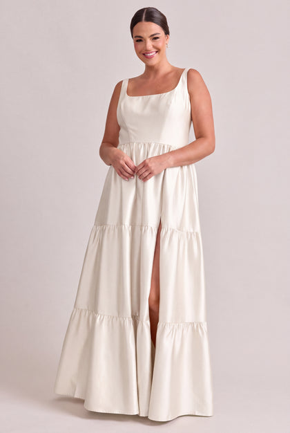 Winslet Luxe Sateen Dress | Ivory