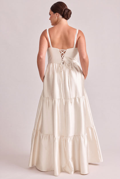 Winslet Luxe Sateen Dress | Ivory